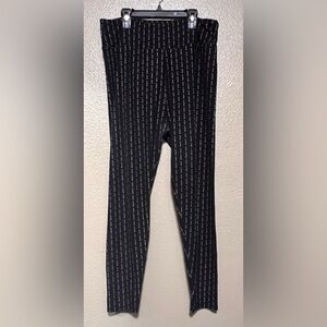 Black and White High Waist Swear Word Striped Leggings F*ck You Funny Novelty